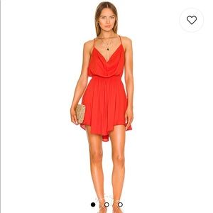 Indah - Tahini Cowl Neck Cocktail Dress in Caliente